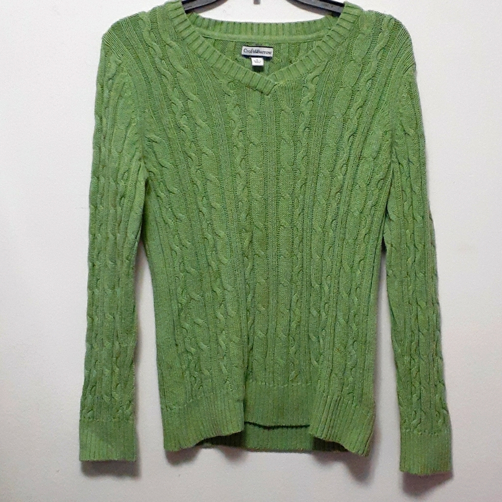 Croft & Barrow Cableknit V-Neck Sweater Size M